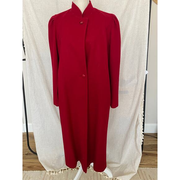Ferncroft Red Long Women's Wool Coat Size S/M - Picture 1 of 14